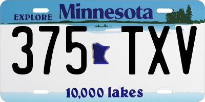 MN license plate 375TXV