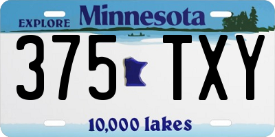 MN license plate 375TXY