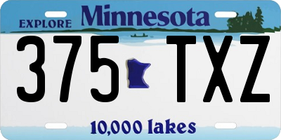 MN license plate 375TXZ