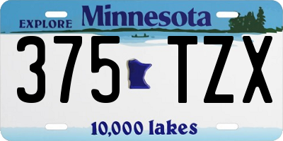 MN license plate 375TZX