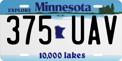 MN license plate 375UAV