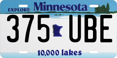 MN license plate 375UBE