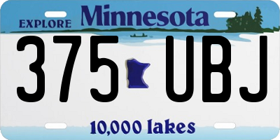 MN license plate 375UBJ