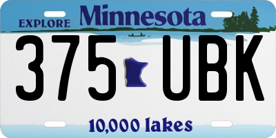 MN license plate 375UBK