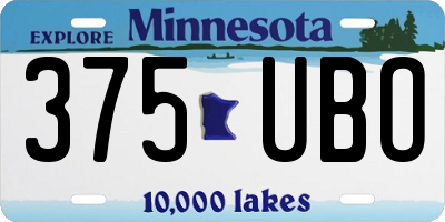 MN license plate 375UBO