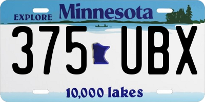 MN license plate 375UBX