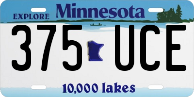 MN license plate 375UCE