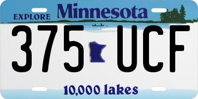 MN license plate 375UCF