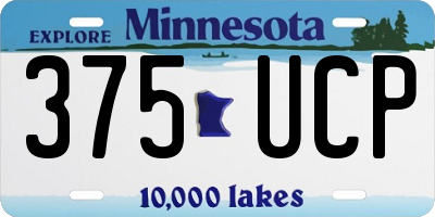 MN license plate 375UCP