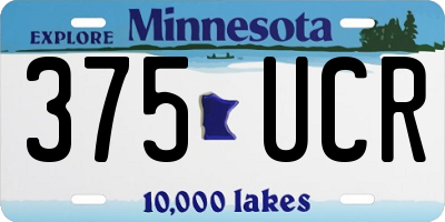 MN license plate 375UCR