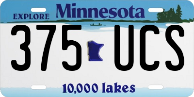 MN license plate 375UCS