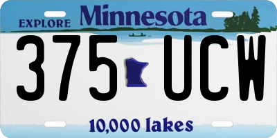 MN license plate 375UCW