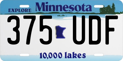MN license plate 375UDF