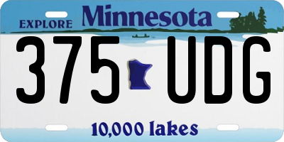 MN license plate 375UDG