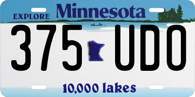 MN license plate 375UDO
