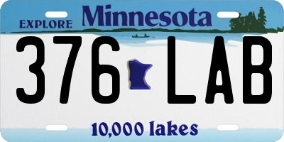 MN license plate 376LAB