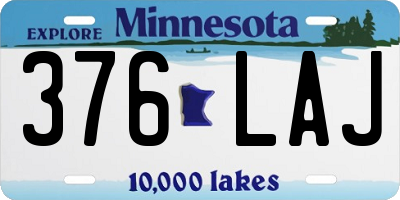 MN license plate 376LAJ