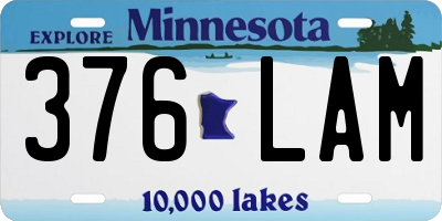 MN license plate 376LAM