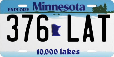 MN license plate 376LAT