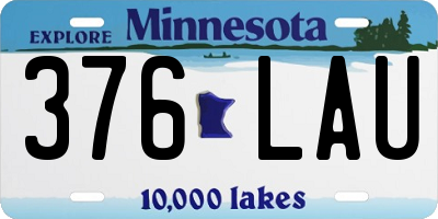 MN license plate 376LAU