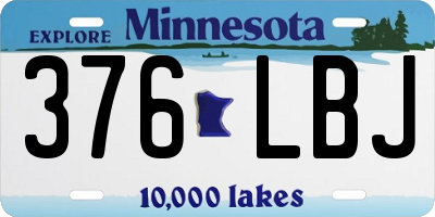MN license plate 376LBJ