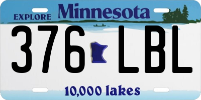 MN license plate 376LBL