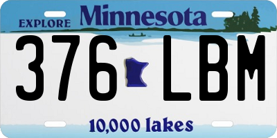 MN license plate 376LBM