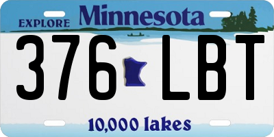 MN license plate 376LBT