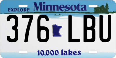 MN license plate 376LBU
