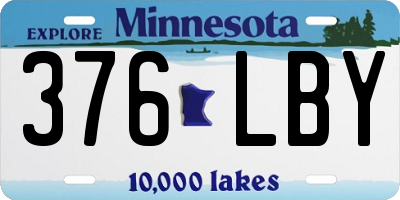 MN license plate 376LBY