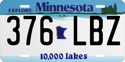 MN license plate 376LBZ