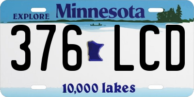 MN license plate 376LCD