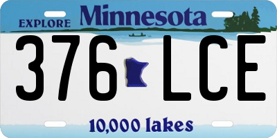 MN license plate 376LCE