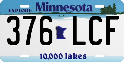 MN license plate 376LCF