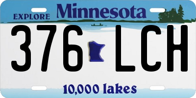 MN license plate 376LCH