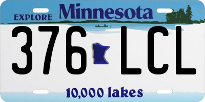 MN license plate 376LCL