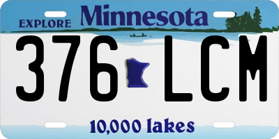 MN license plate 376LCM