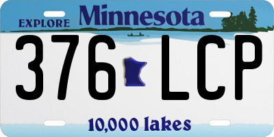 MN license plate 376LCP