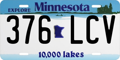 MN license plate 376LCV