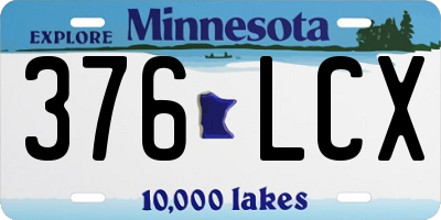 MN license plate 376LCX