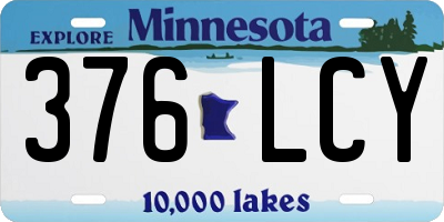 MN license plate 376LCY