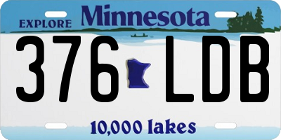 MN license plate 376LDB