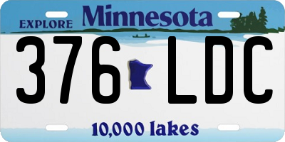 MN license plate 376LDC