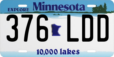 MN license plate 376LDD