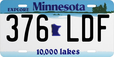 MN license plate 376LDF