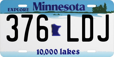 MN license plate 376LDJ