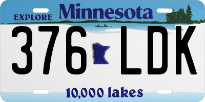MN license plate 376LDK