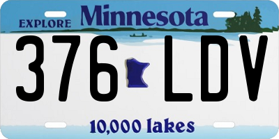 MN license plate 376LDV