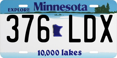 MN license plate 376LDX
