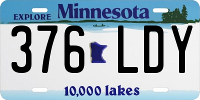 MN license plate 376LDY